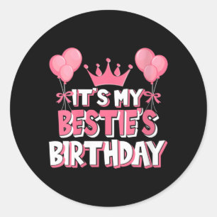 Pegatina Redonda Celebración del cumpleaños de mujeres es mi día