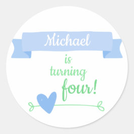 Pegatina Redonda Celebración del cumpleaños del niño