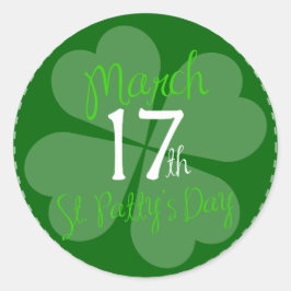 Pegatina Redonda Celebración del Día de San Patente el 17 de marzo