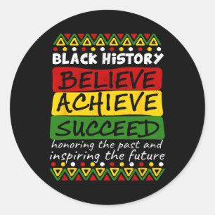 Pegatina Redonda Celebración del Mes de la Historia Negra H afroame