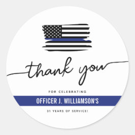 Pegatina Redonda Celebración del retiro de la policía personalizado