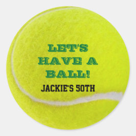 Pegatina Redonda Celebración por el tenis con pelota