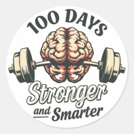 Pegatina Redonda Celebrar 100 días de clases-