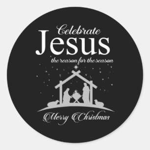 Pegatina Redonda Celebrar A Jesús Es La Razón De La Temporada Chris