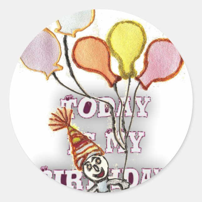 Pegatina Redonda Celebrar con nuestro alegre saludo de cumpleaños (Anverso)