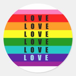 Pegatina Redonda Celebrar el amor, el orgullo y la autenticidad