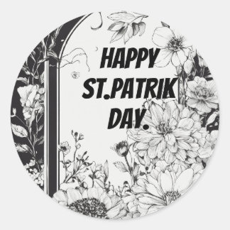 Pegatina Redonda Celebrar el Día de San Patricio con feliz st.patri