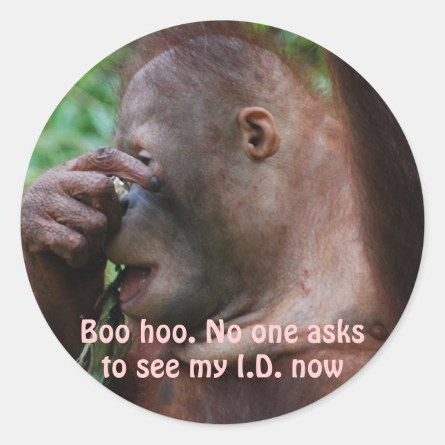 Pegatina Redonda Celebrar el envejecimiento (Anverso)