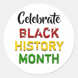 Pegatina Redonda Celebrar el mes de la historia negra