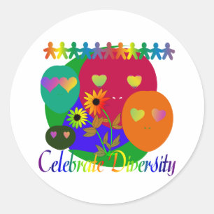 Pegatina Redonda Celebrar la diversidad