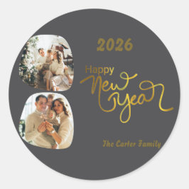 Pegatina Redonda Celebrate 2026! Custom Happy New Year Sticker
