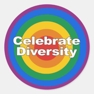 Pegatina Redonda Celebre la diversidad 2