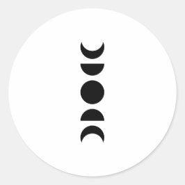 Pegatina Redonda Celestial Moon Phases