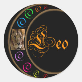 Pegatina Redonda Celestrial Moon Leo