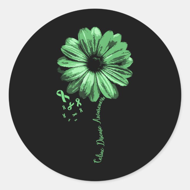 Pegatina Redonda Celiac Enfermedad Conciencia Cluten Warriten Bonit (Anverso)