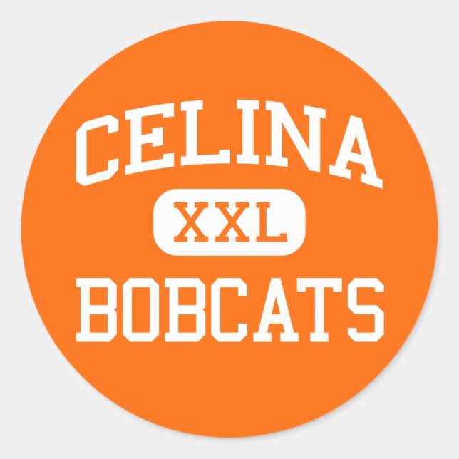 Pegatina Redonda Celina - Bobcats - High School - Celina Texas (Anverso)