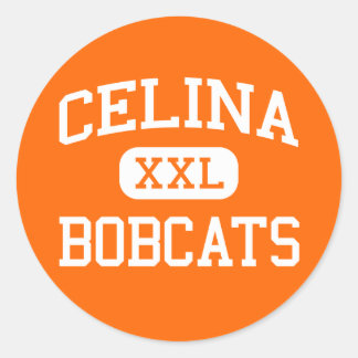 Pegatina Redonda Celina - Bobcats - High School - Celina Texas