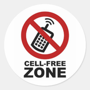 Pegatina Redonda Cell Phone Free huso