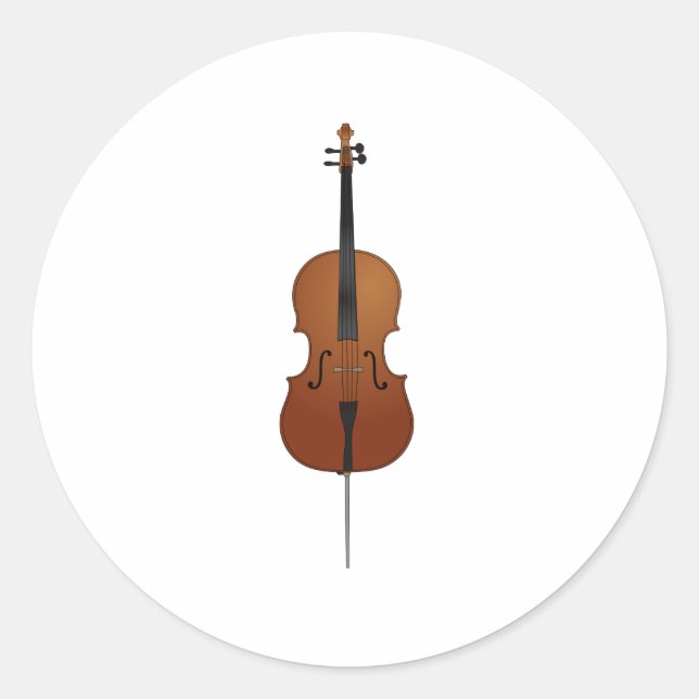 Pegatina Redonda Cello (Anverso)