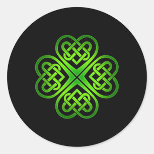 Pegatina Redonda Celta de Shamrock Knot Irish C St Patricks Day Cel