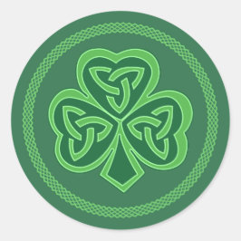 Pegatina Redonda Celtic Knot Shamrock
