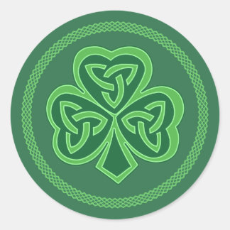 Pegatina Redonda Celtic Knot Shamrock