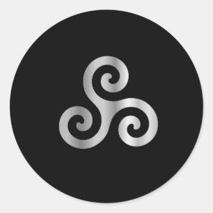 Pegatina Redonda Celtic Neopaganism triskelion.jpg espiral triple