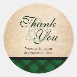 Pegatina Redonda Celtic Plaid Gracias Pegatinas