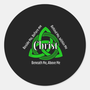 Pegatina Redonda Celtic Trinidad Kno oración de San Patricio Cristi