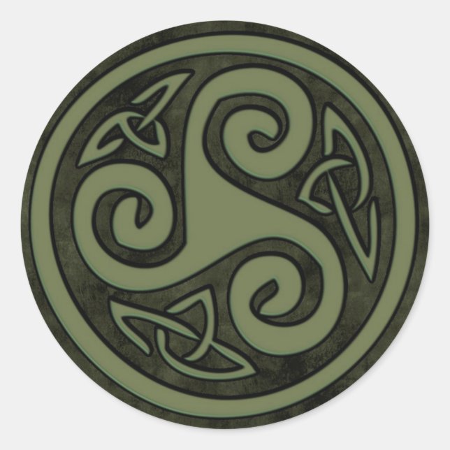 Pegatina Redonda Celtic Triskele or Triskelion (Anverso)