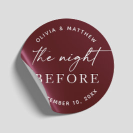 Pegatina Redonda Cena de ensayo de Borgoña | Noche antes de otoño