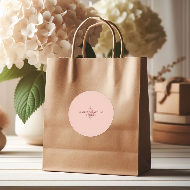 Pegatina Redonda Cena de ensayo floral acuarela de coral sencilla (Subido por el creador)