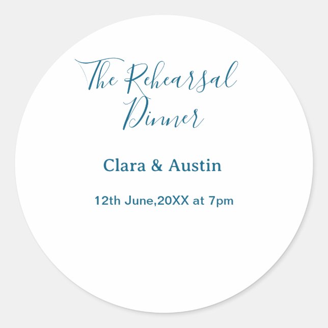 Pegatina Redonda cena de ensayo la noche anterior simple mínimo m (Anverso)