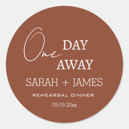 Pegatina Redonda Cena de ensayo minimalista en el día de la terraco