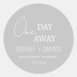 Pegatina Redonda Cena de ensayo minimalista gris de un día de dista