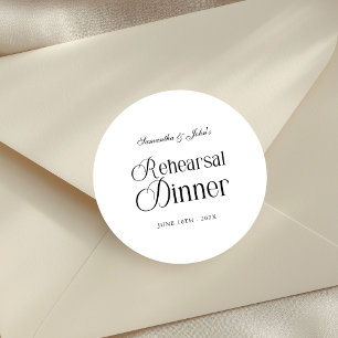 Pegatina Redonda Cena de Ensayo Moderno y Elegante