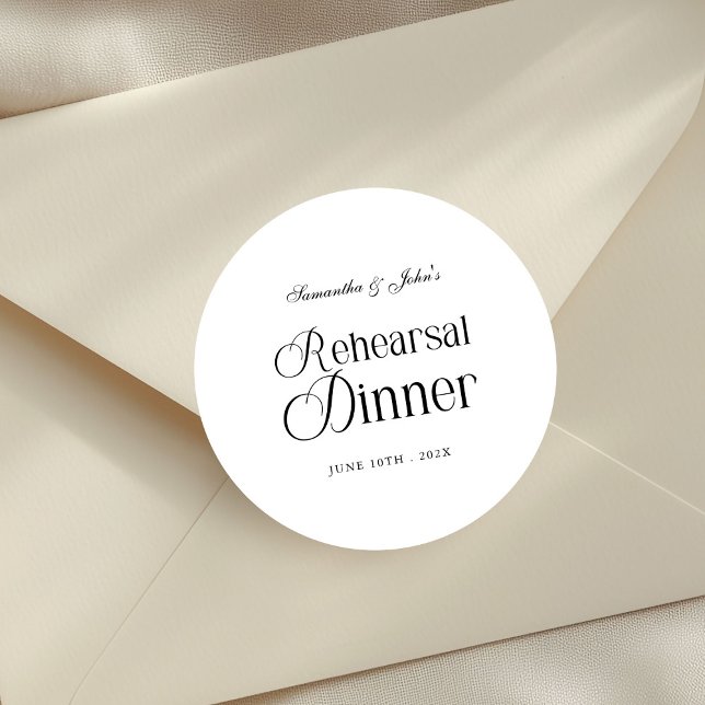 Pegatina Redonda Cena de Ensayo Moderno y Elegante (Subido por el creador)