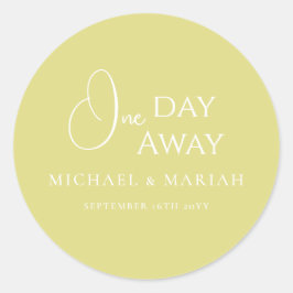 Pegatina Redonda Cena de ensayo sencilla y elegante a un día de dis