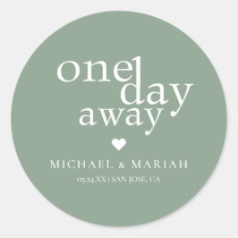 Pegatina Redonda Cena de Ensayo Simple y Elegante a un Día