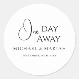 Pegatina Redonda Cena de Ensayo Simple y Elegante a un Día