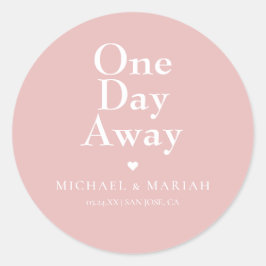 Pegatina Redonda Cena de ensayo simple y elegante a un día de dista