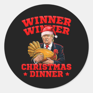 Pegatina Redonda Cena de Navidades ganadores de Trump