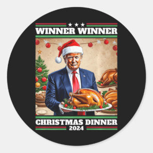 Pegatina Redonda Cena de Navidades ganadores de Trump
