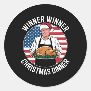 Pegatina Redonda Cena de Navidades ganadores del premio Trump