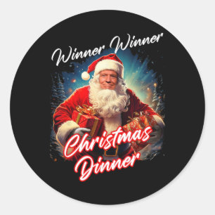 Pegatina Redonda Cena de Navidades ganadores - Presidente Trump