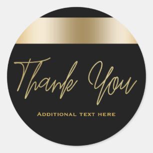 Pegatina Redonda Cena elegante de Moda negra y dorada favorece fies