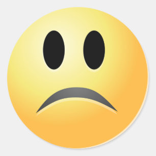 Pegatina Redonda Ceño fruncido triste Srta.-usted arte del destino