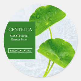 Pegatina Redonda Centella Asiatica Facial Mask Label