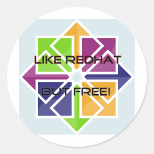 Pegatina Redonda CentOS - Como RedHat, ¡pero GRATIS!