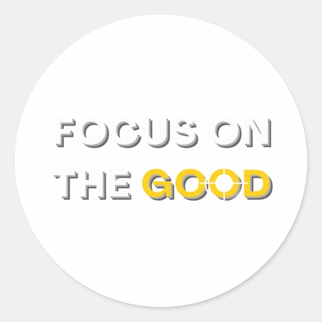 Pegatina Redonda Centrarse en el buen diseño del texto (Anverso)